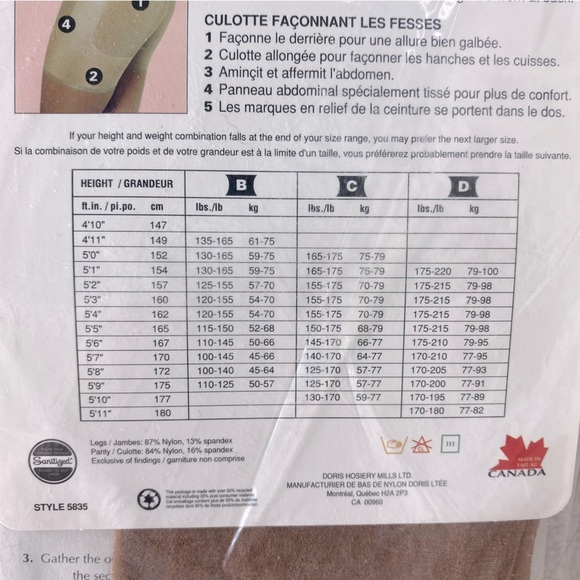 Vintage Secret Silky Shapers Pantyhose Tights In Neutral W Bottom Shaper X2 - Picture 3 of 6